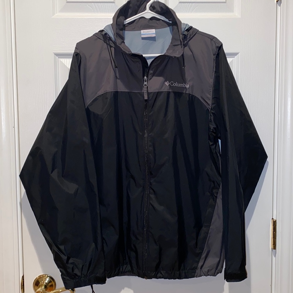 Columbia Windbreaker Jacket Black/Gray Size S